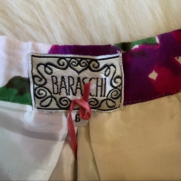 Baraschi Floral Pleated Lined A Lined Skirt Sz 6 - Picture 7 of 8